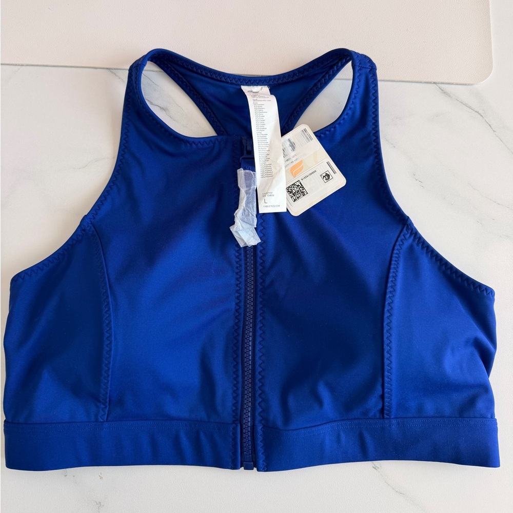Fabletics Blue Zip-Up Sports Bra